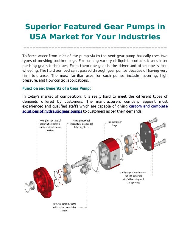 Superior Featured Gear Pumps in USA Market for Your Industries