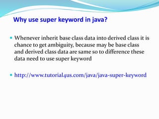 Super keyword in java | PPTX | Programming Languages | Computing