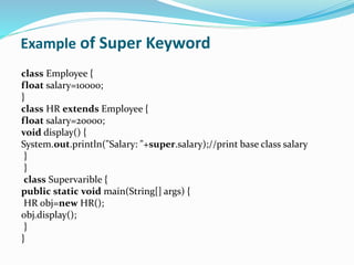 Super keyword in java | PPTX