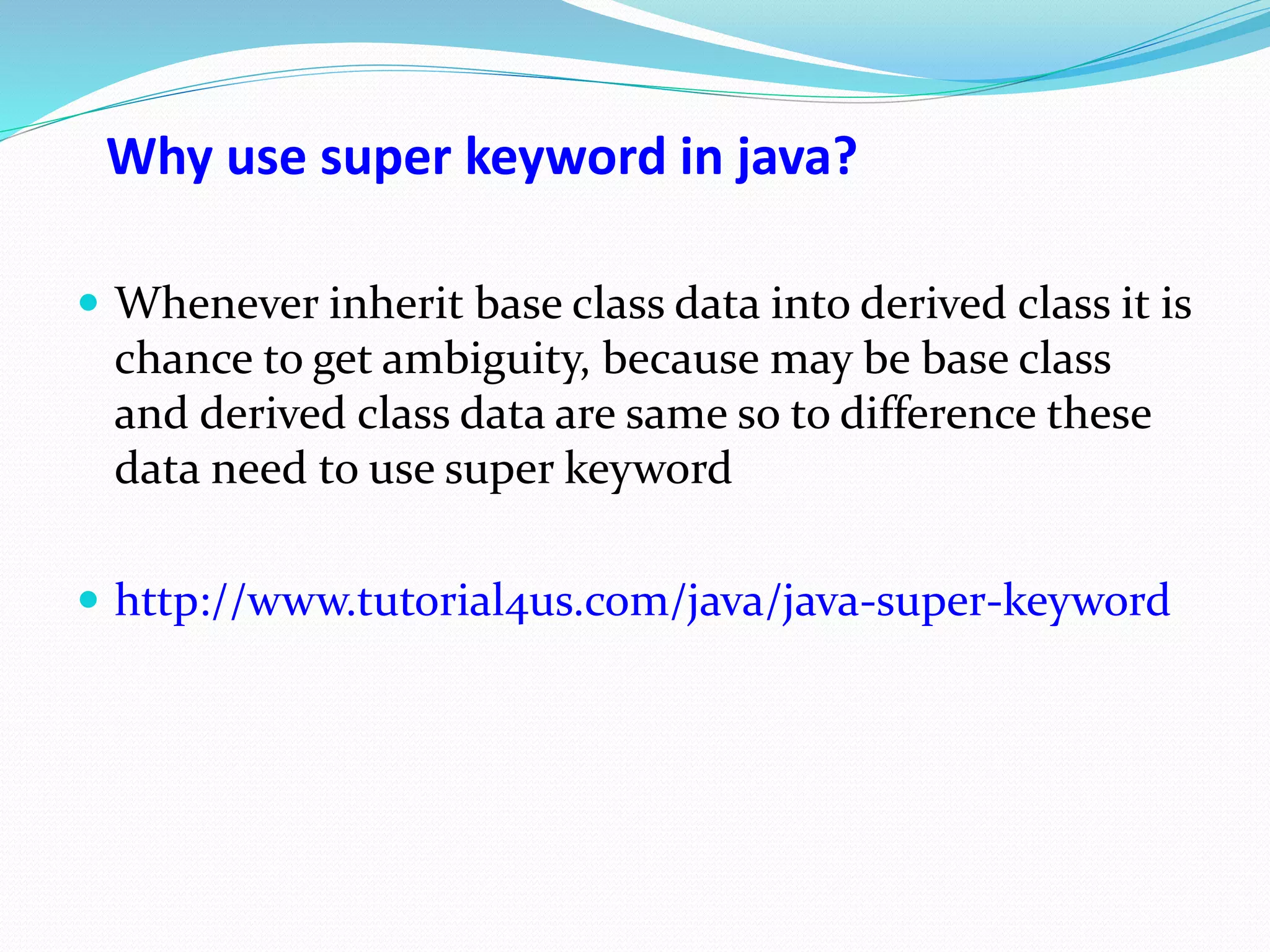 Super keyword in java | PPTX