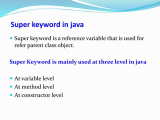 Super keyword in java | PPTX