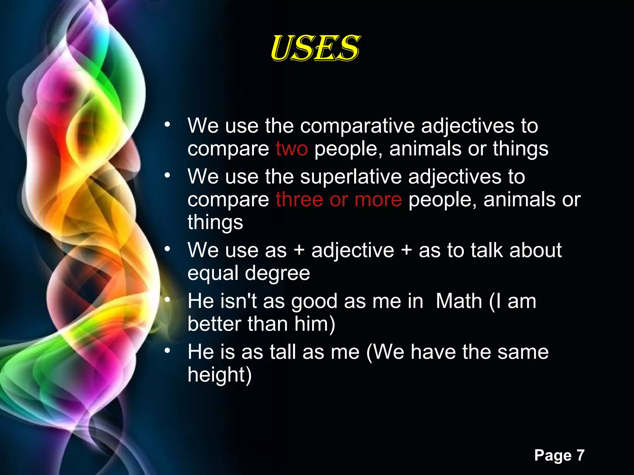 SUPERLATIVE AND COMPARATIVE ADJECTIVES | PPT