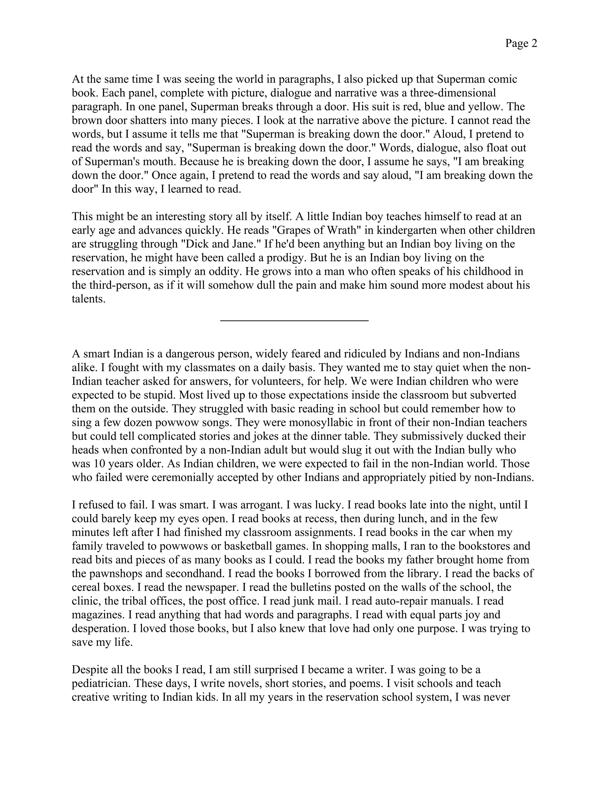 GE117 Superman and me alexie | PDF