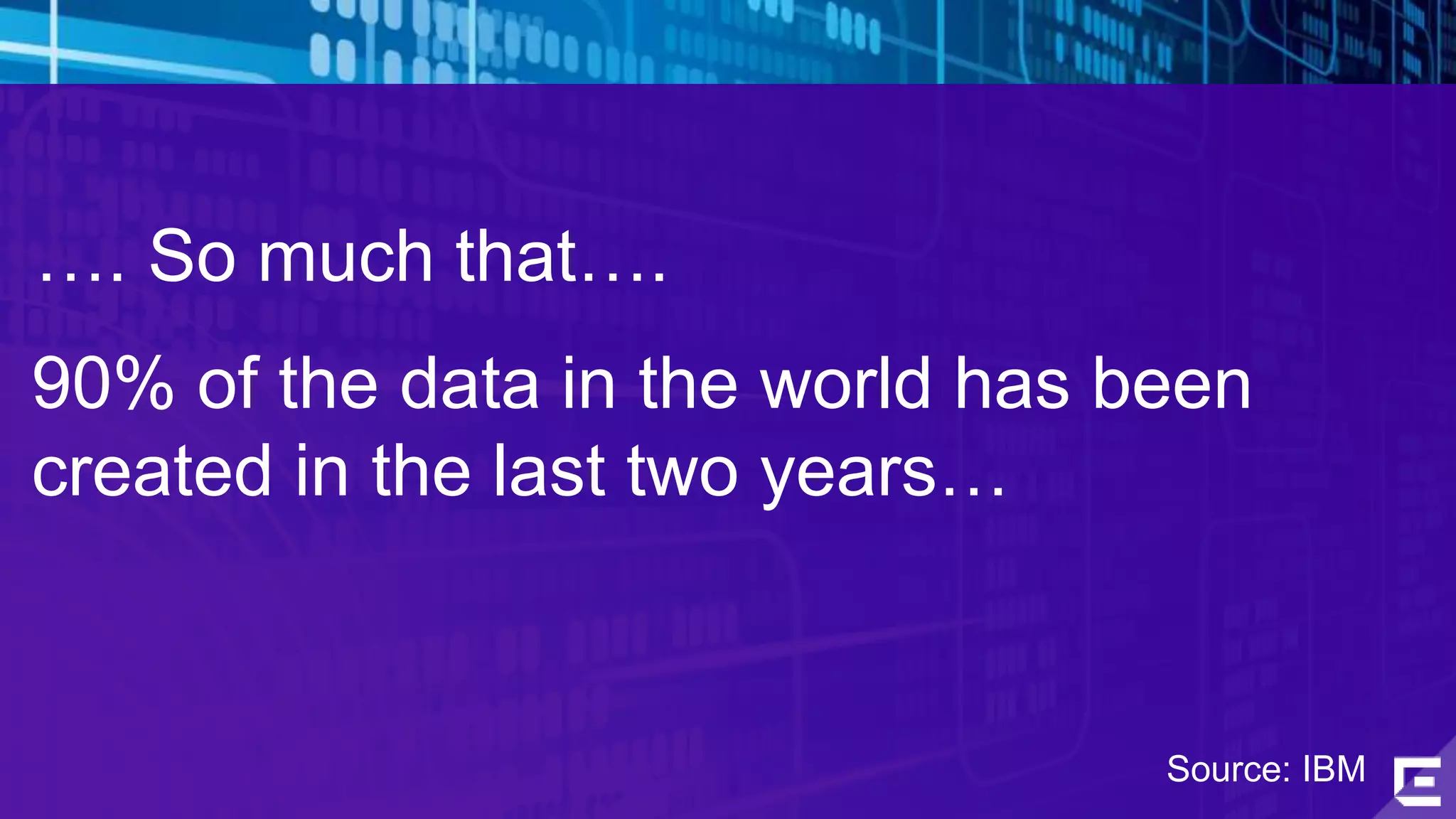 …. So much that…. 
90% of the data in the world has been 
created in the last two years… 
©2014 Extreme Networks, Inc. All rights reserved. 
Source: IBM 
 