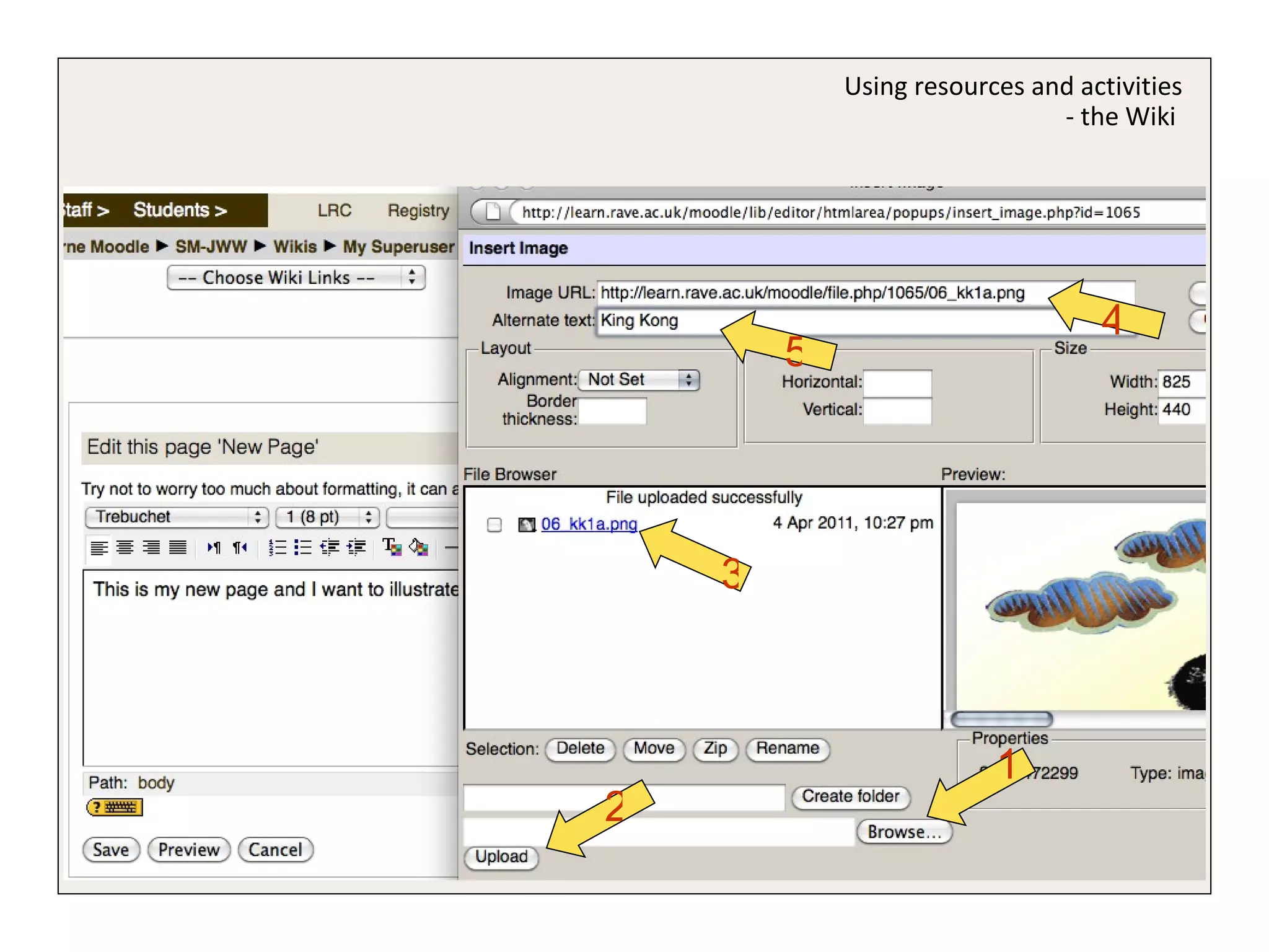Using resources and activities - the Wiki  1 2 3 4 5 