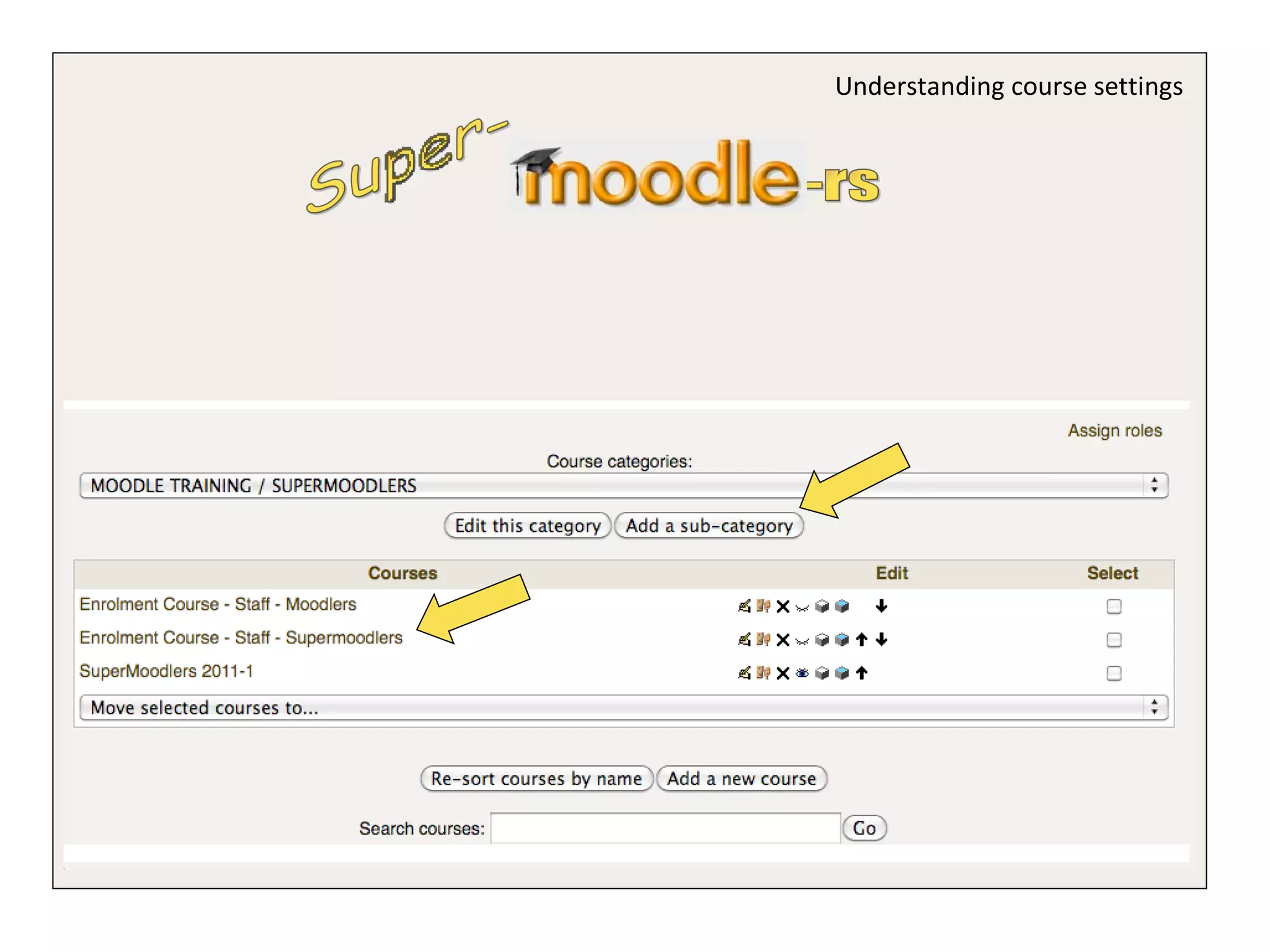 Super- -rs Understanding course settings 