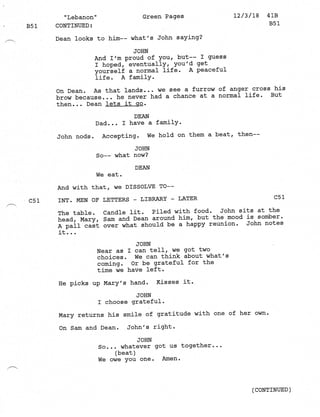 Supernatural 14.13 Lebanon Script (green pages) | PDF