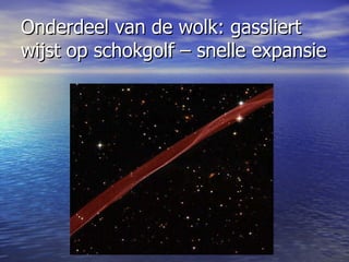 Onderdeel van de wolk: gassliert wijst op schokgolf – snelle expansie  
