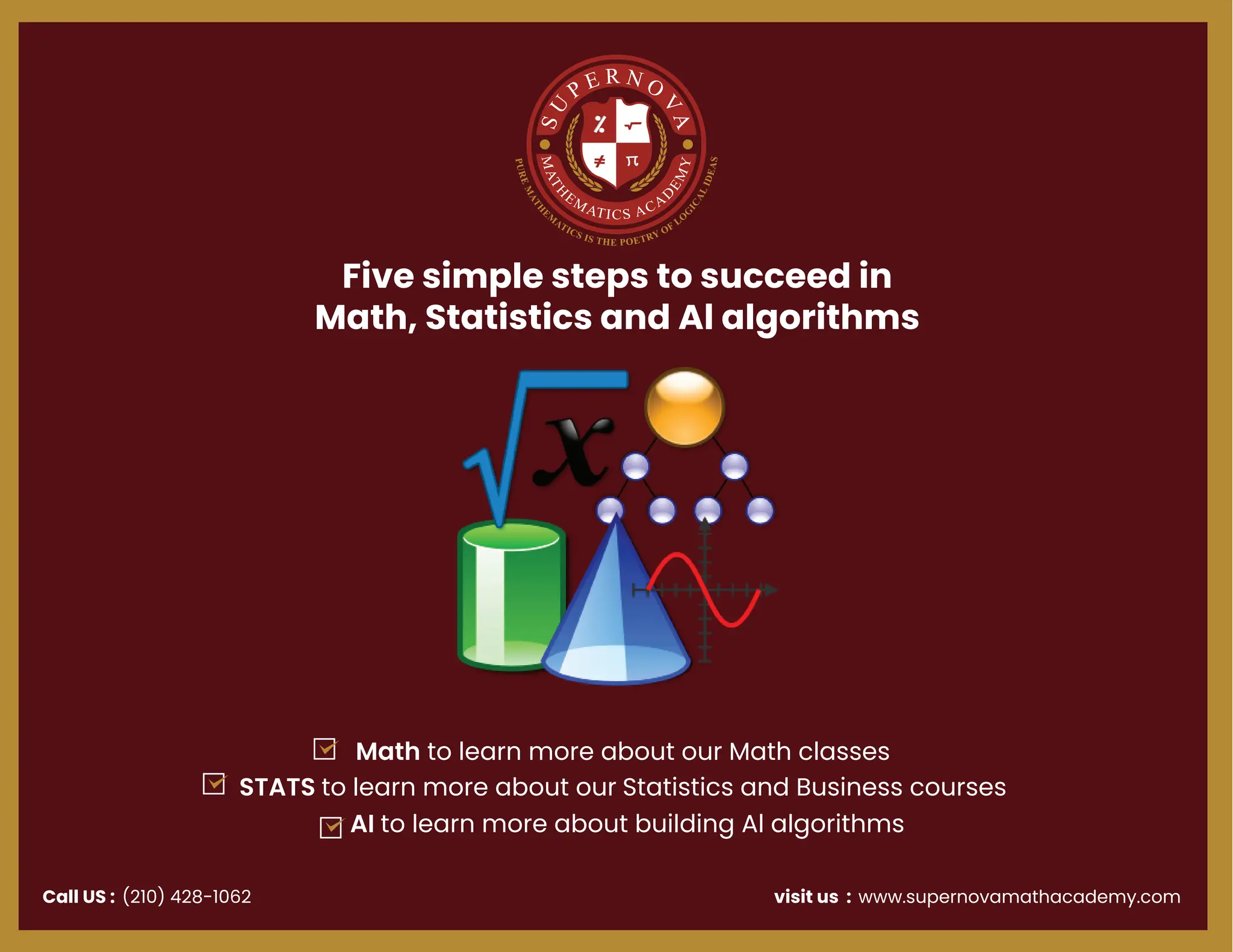 Five simple steps to succeed in Math, Statistics and Al algorithms | PPT