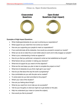 Sample Participant Guide: Supervisory skills