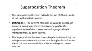 superposition theorem on Electrical ENgineering | PPTX