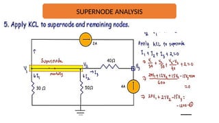 Supernode Analysis Practice SUPERPOSITION THEOREM, NODAL ANALYSIS, SUPER NODES - Copy.pptx