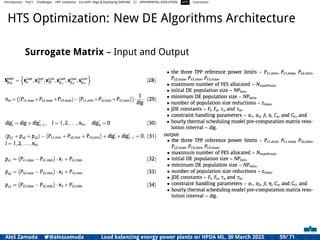 Introduction Part I Challenges HPC Initiatives EuroHPC Vega &,Deploying DAPHNE CI DIFFERENTIAL EVOLUTION HTS Conclusion
HTS Optimization: New DE Algorithms Architecture
Surrogate Matrix – Input and Output
Aleš Zamuda 7@aleszamuda Load balancing energy power plants w/ HPDA ML, 30 March 2023 59/ 71
 