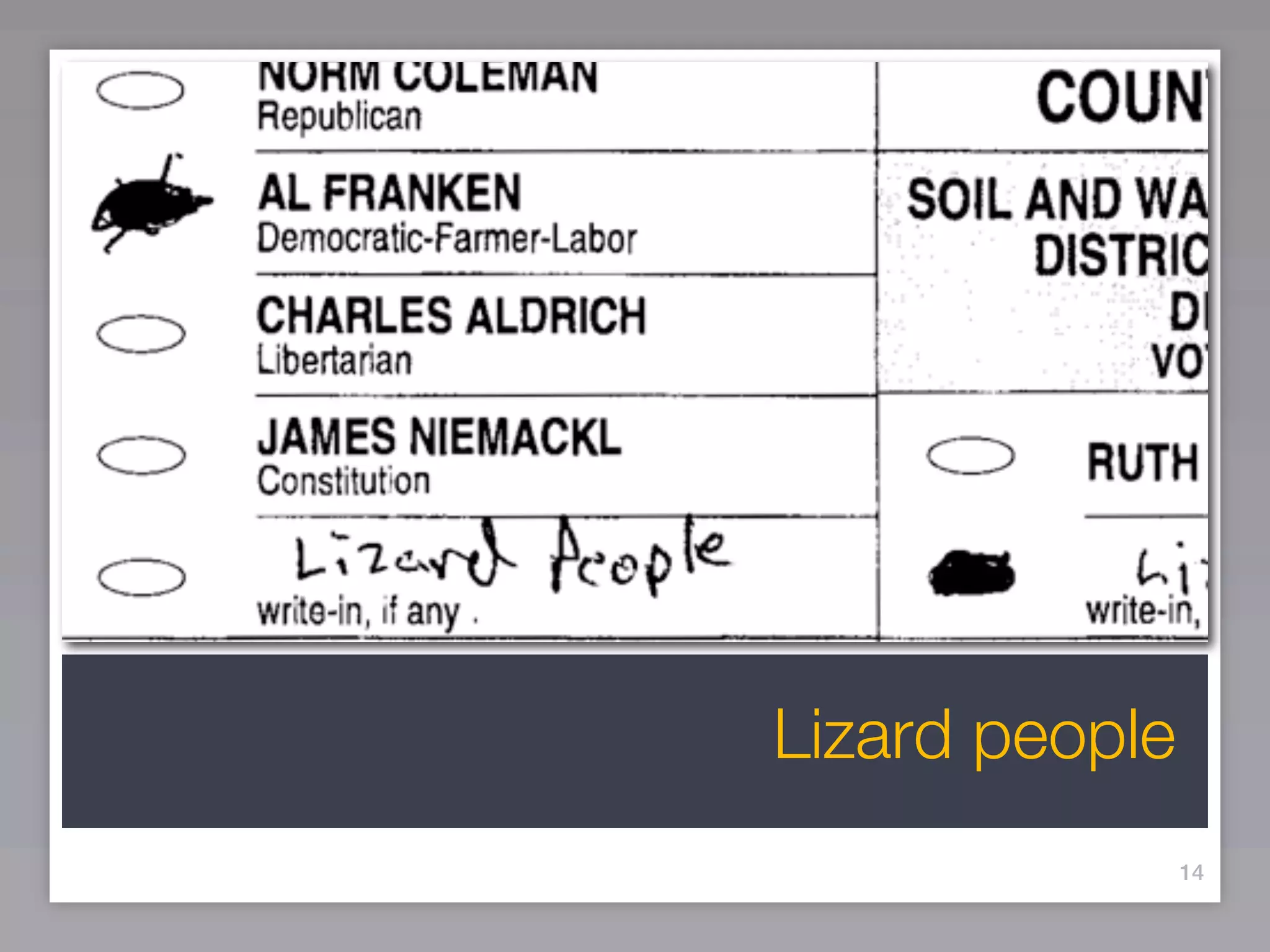 Lizard people
                14
 