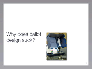 Why does ballot
design suck?



                  12
 