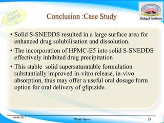 Supersaturated drug delivery system: Super SNEDDS | PPTX