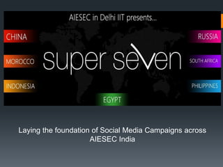 Laying the foundation of Social Media Campaigns across
                     AIESEC India
 