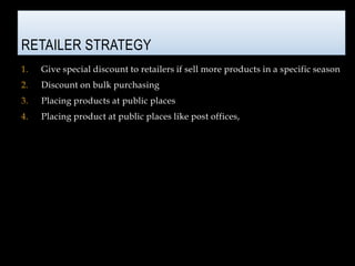 HAAT & MELASIn rural India, annual melas organised with a religious or festive significance are quite popular and provide a very good platform for distribution.Rural markets come alive at these melas and people visit them to make several purchases.According to the Indian Market Research Bureau, around 8000 such melas are held in rural India every year.Also, one satellite town where people prefer to go to buy their durable commodities generally serves every region consisting of several villages. Melas are organized after harvest season, so the villager has enough money, which he will be ready to spend. Demonstration at Haat is essential to convert customers at haats since their attitude is far more utilitarian than that of visitors to a fair.