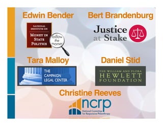 Christine Reeves!
Edwin Bender!
Daniel Stid!Tara Malloy!
Bert Brandenburg!
 