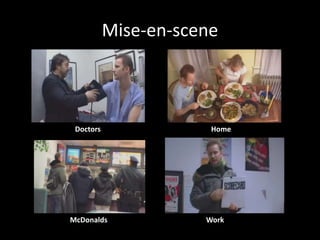 Mise-en-scene 
Doctors Home 
McDonalds Work 
 