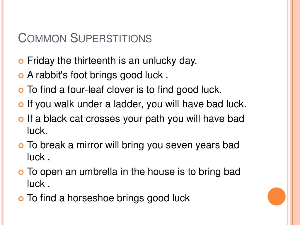 Superstitions