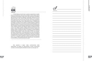 A reurbanização de uma favela requer um sistema de gerenciamento de projetos
eicaz e com dois elementos a mais a serem considerados, os fatores sociais e políticos.
O Escopo de trabalho deverá contemplar todas as etapas, desde as questões legais de
desapropriação e documentação, as etapas pré-obra como desocupação e movimentação,
além dos serviços de obra como demolições, pavimentação, construções civis e de
infraestrutura urbana e viária. O tempo do projeto deverá considerar, em um cronograma,
tanto as etapas pré-obra quanto as de obra e pós-obra, e não somente a parte técnica
de construção. Assim como o custo do projeto deverá levar em consideração toda a
desapropriação, desmobilização, obras e reapropriação das áreas. A qualidade deverá
ser planejada e controlada, de forma a garantir os resultados esperados e satisfatórios
para o projeto tanto em termos de obra quanto em termos de resultados intangíveis como
satisfação dos usuários. Os recursos humanos envolvidos serão multidisciplinares pois,
além dos corpos técnicos e administrativos da etapa de obras, deverá incluir assistentes
sociais, advogados, sociólogos e psicólogos para atender à população desmobilizada.
Todos os riscos deverão ser previstos, mitigados, planejados e controlados em termos
de prazo, custo, qualidade, problemas e patologias técnico-construtivas e também riscos
políticos e sociais. A aquisição dos serviços deverá ocorrer de forma transparente e
proissional, através de concorrências públicas e contratações que deverão estabelecer
claramente todas as condições de custo, prazo, escopo, qualidade, etc., para que as
empresas contratadas prestem o melhor serviço possível, ao menor custo necessário,
para realizar o empreendimento, a comunicação deverá ocorrer tanto nos processos de
obra, envolvendo todos os corpos técnicos e administrativos, quanto para a comunidade e
comunicação pública para que todos os intervenientes tenham as informações necessárias
e alinhadas de forma a garantir transparência, coerência e instruções no tempo e local
certos. Por im , a integração do projeto deverá contemplar todos os itens acima elencados
de forma a garantir o melhor resultado possível para o empreendimento, cujo planejamento
e controle deverão ser realizados pelo gerente de projetos.
Nos capítulos a seguir, estes conhecimentos serão
relacionados às praticas de gerenciamento corrente, aproximando
conceitos universais àsparticularidades do setor da construção civil.
23
UNIDADE I UNIDADE I
22
Supervisão
de
projetos
 