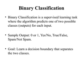 Supervised Learning Binary Classification SUPERVISED LEARNING_ CLASSIFICATION PROBLEMS.pptx