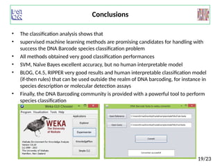 Dna Classification Using Machine Learning Supervised Machine Learning Barcodes DNA | PPT