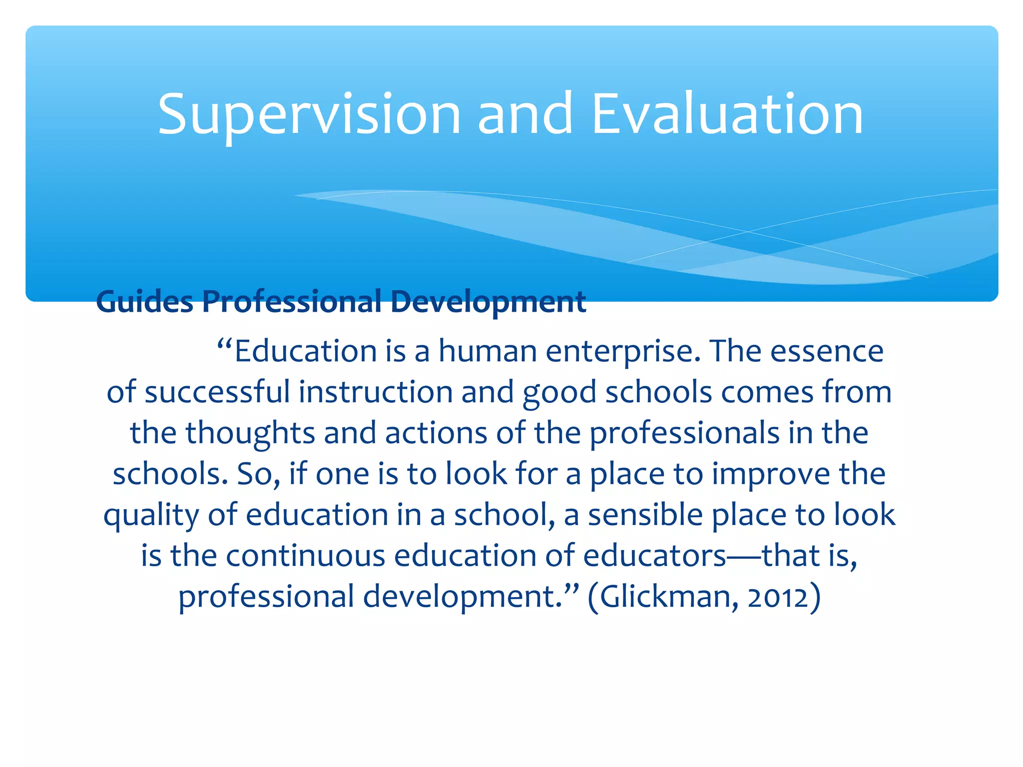 Supervision and evaluation | PPT