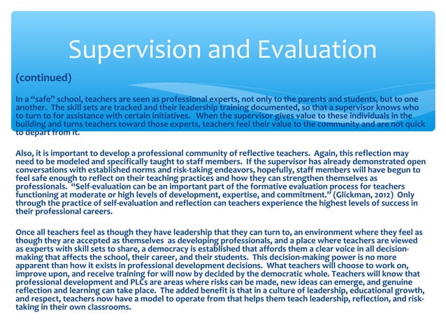 Supervision and evaluation | PPT