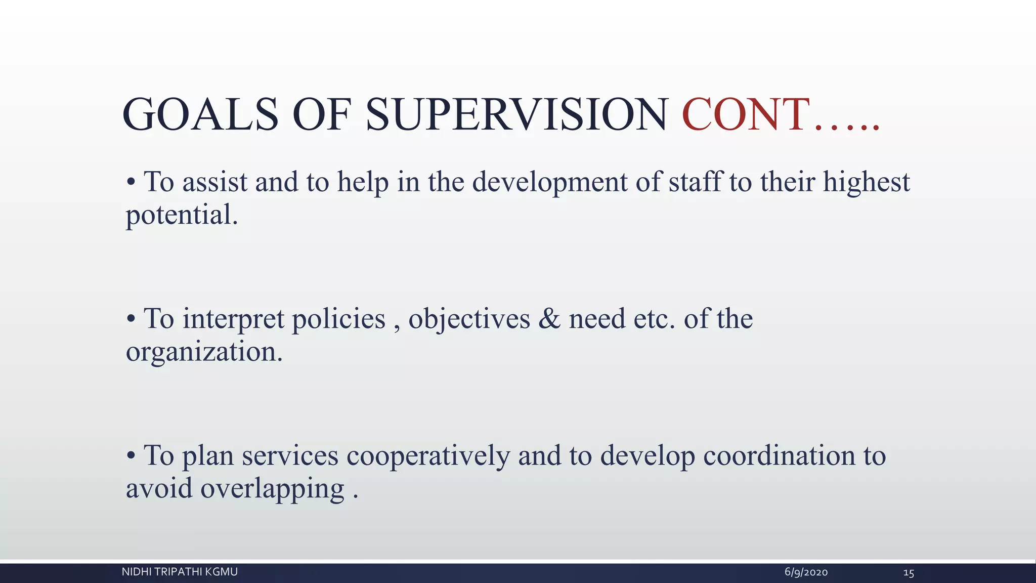 Supervision and management | PPTX