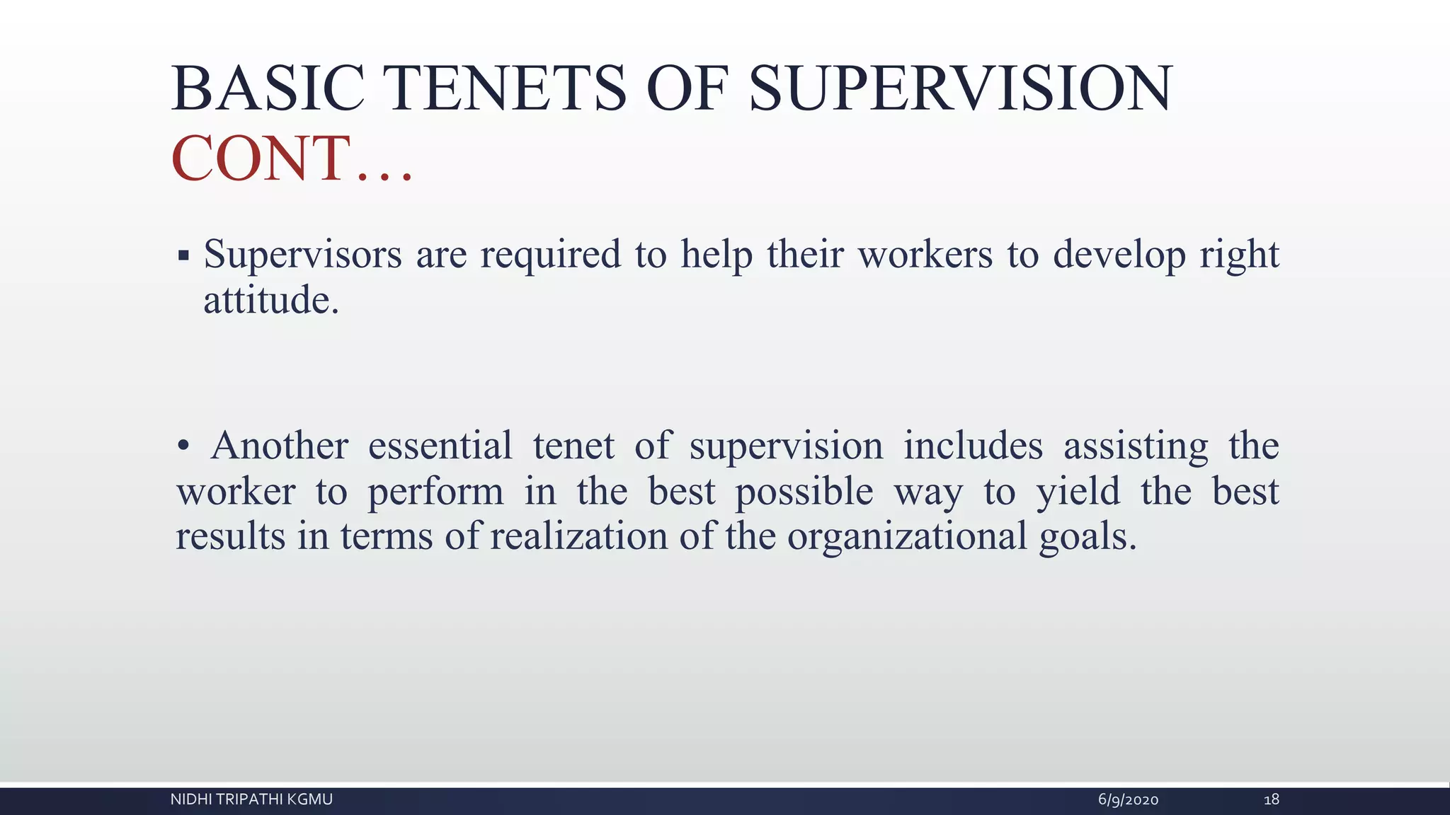 Supervision and management | PPTX