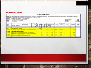 METRADO PATIO Y VEREDAS
 