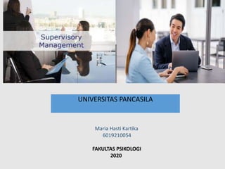 UNIVERSITAS PANCASILA
Maria Hasti Kartika
6019210054
FAKULTAS PSIKOLOGI
2020
 