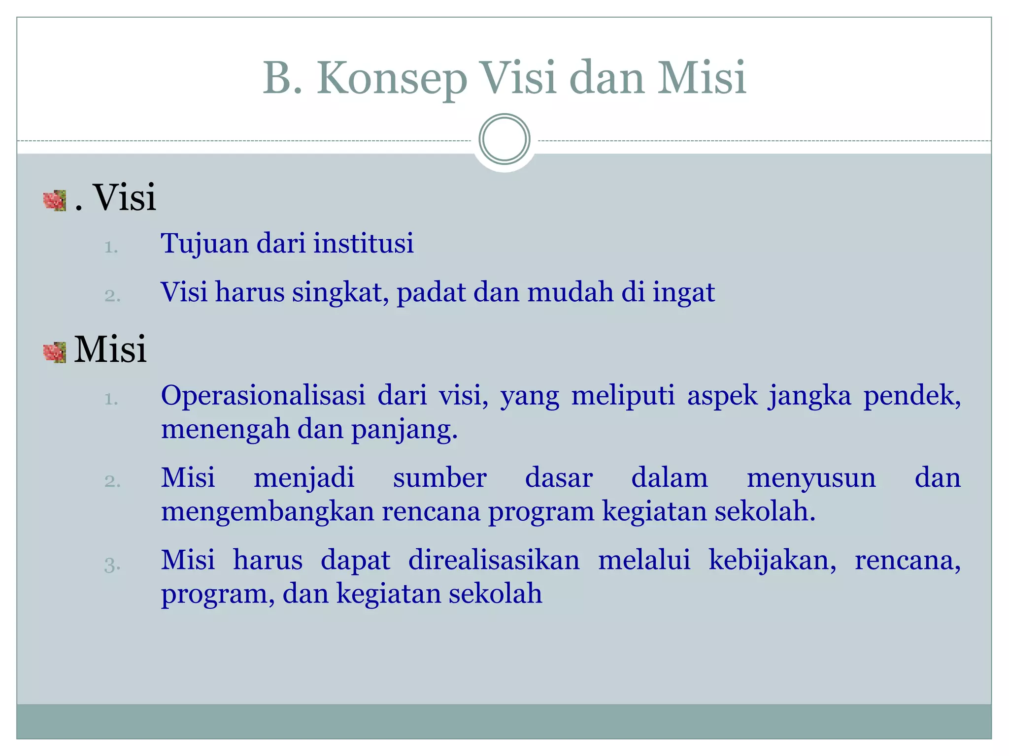 Supervisi pendidikan visi misi sekolah | PPSX