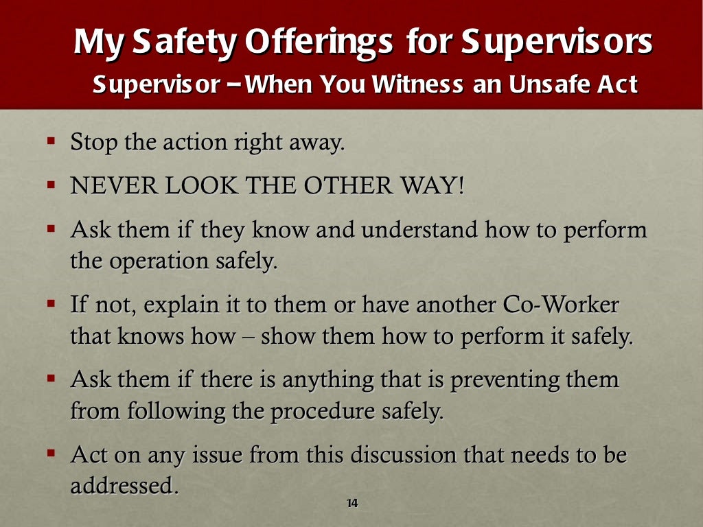 Supervisor Safety Training