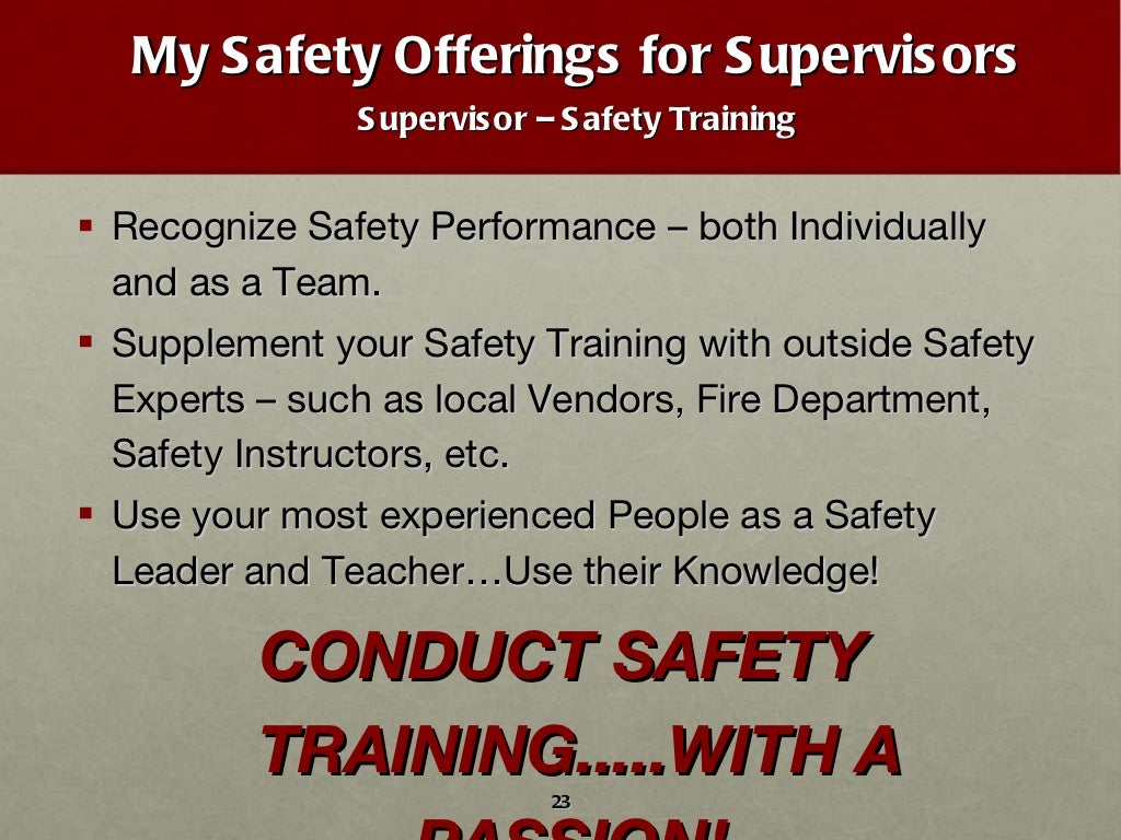 Supervisor Safety Training
