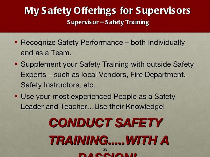 Supervisor Safety Training