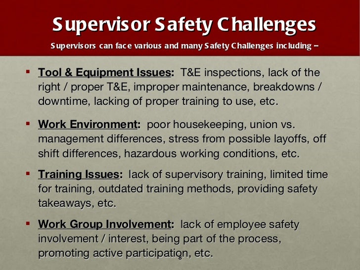 Supervisor Safety Training