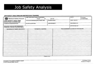 Job Safety Analysis
 