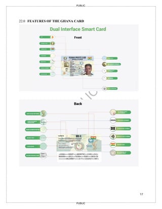 17
PUBLIC
PUBLIC
22.0 FEATURES OF THE GHANA CARD
 