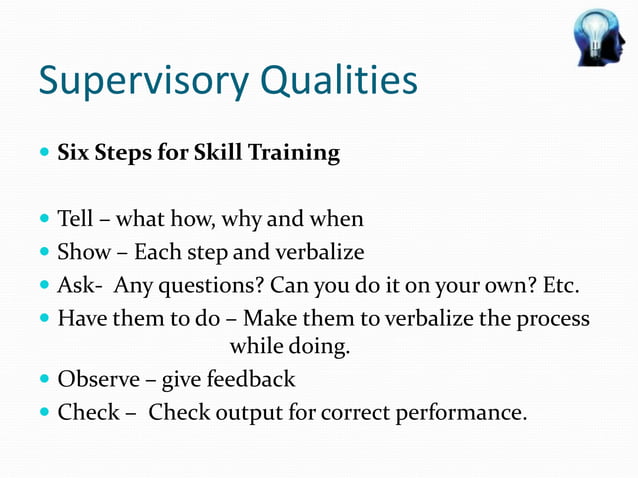How to Gain Excellent Supervisory Skills | PPT