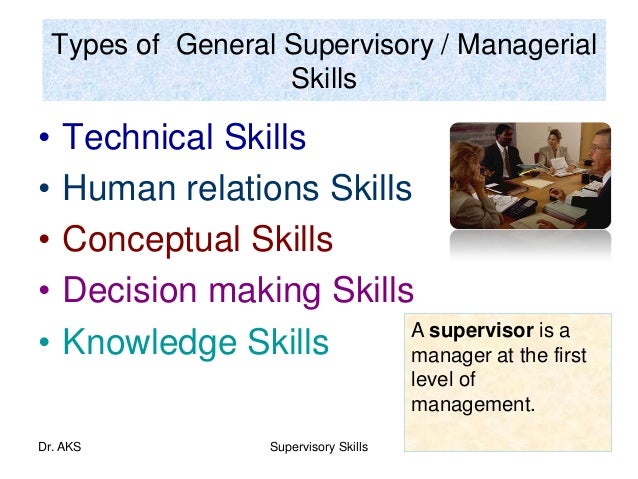 supervisory skills types of skills in management