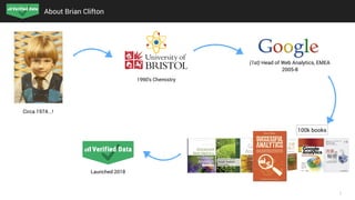 2
About Brian Clifton
Circa 1974...!
(1st) Head of Web Analytics, EMEA
2005-8
1990's Chemistry
100k books
Launched 2018
 