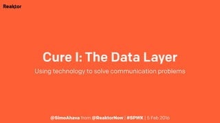 Cure I: The Data Layer
Using technology to solve communication problems
@SimoAhava from @ReaktorNow | #SPWK | 5 Feb 2016
 