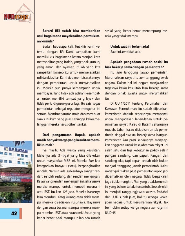 Suplemen HUD Magz Edisi 5 /2015. Kota BATAM Menyongsong 
