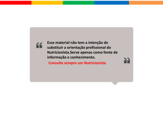 O Que você vai ver:
Recursos:Conteúdo:
Objetivo:
 VÍDEOS
 FAQ
Conheça quais os recursos ergogênico disponível no mercado,entenda o que é
proteína , quais os tipos, fontes e necessidades diárias. Saiba se você realmente
precisa suplementar, o que usar , quando, qual a dosagem sugerida.
Apresentar de forma prática conceitos importantes da Nutrição do esporte em
especial, recursos de suplementação. Serão abordados temas específicos de forma
ampla, utilizando linguagem acessível ao aluno iniciante.
 CREATINA
 WHEY PROTEIN
 BCAA
 L CARNITINA
 GLUTAMINA
 