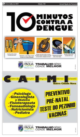 Edição 338 Jornal Opção do Noroeste24 de Julho de 20196
 