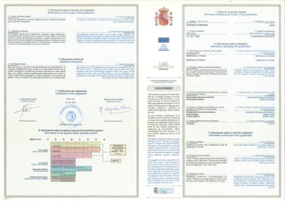 Europass Diploma Supplement, Universidad Autónoma de Madrid