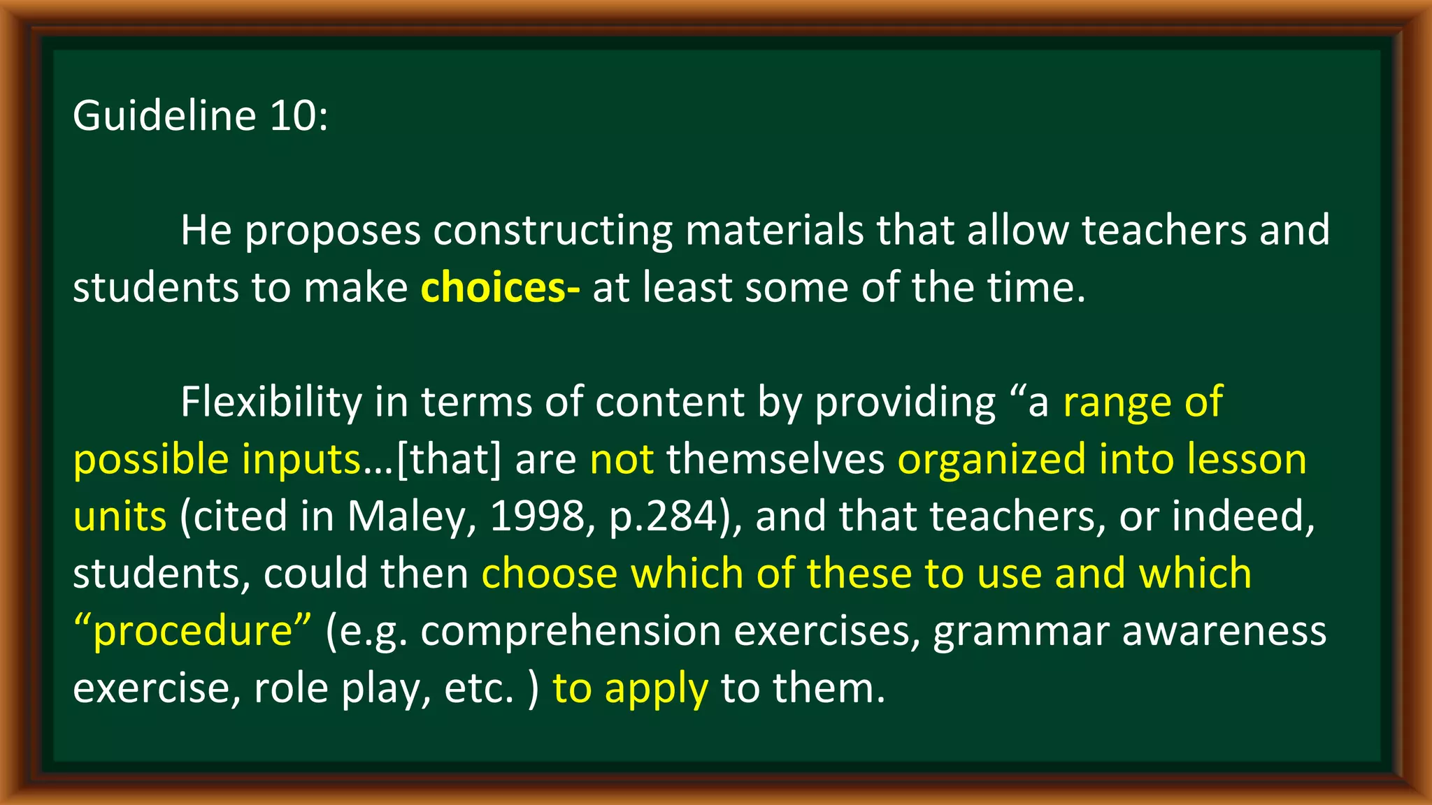 Guidelines for Designing Effective Language Teaching Materials | PPT